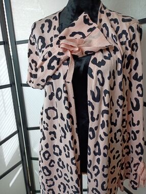 Pink and Black Patterned Cardigan